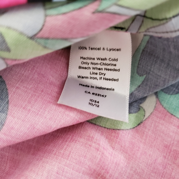 Talbots 12 nehru button collar multicolored floral - Picture 13 of 13